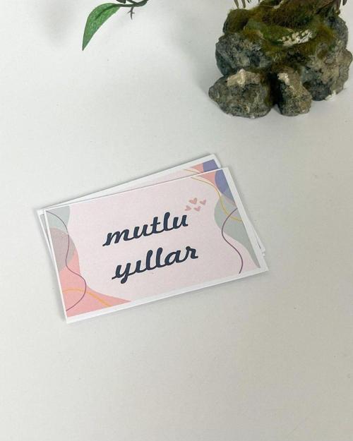 Mutlu Yıllar Yeni Yıl Kartı 5,5 x 8 cm 50 Adet