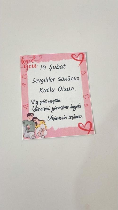 Sevgililer Günü Kartı 5 x 8 cm 50 Adet