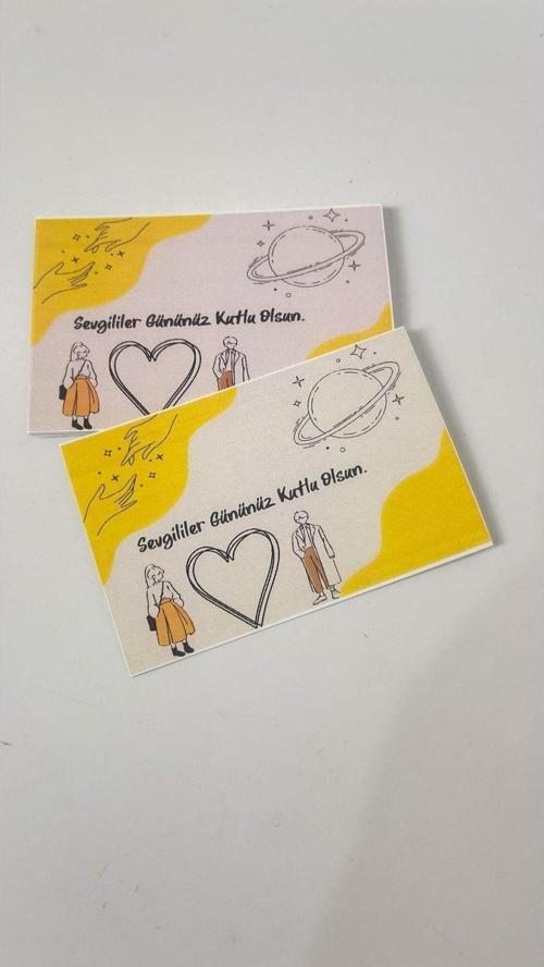 Sevgililer Günü Kartı 5 x 8 cm 50 Adet
