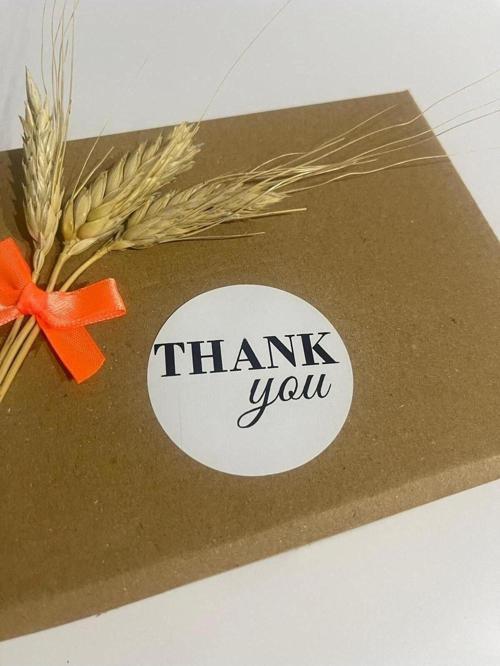 Thank You Siyah Yazılı Yuvarlak Yapışkanlı Etiket 3 x 3 cm 150 Adet