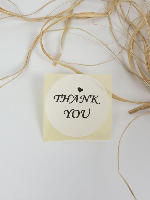 Thank You Yazılı Yuvarlak 50 Mm 100 Adet Yapışkanlı Etiket