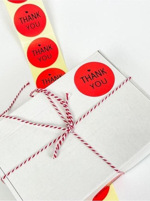 Thank You Yazılı Yuvarlak 50 Mm Yapışkanlı Sticker 100 Adet