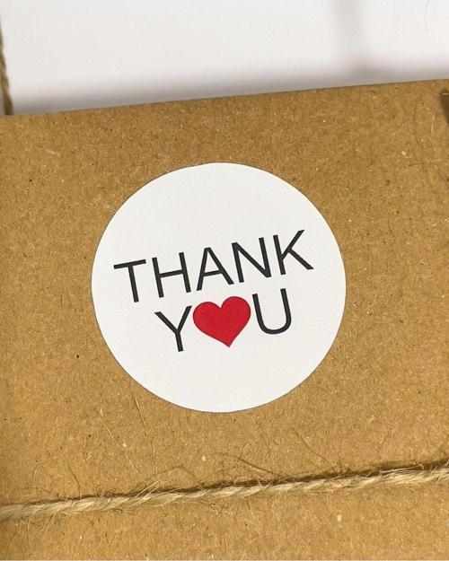 Thank You Yazılı Yuvarlak Yapışkanlı Sticker Set 4 x 4 cm 106 Adet