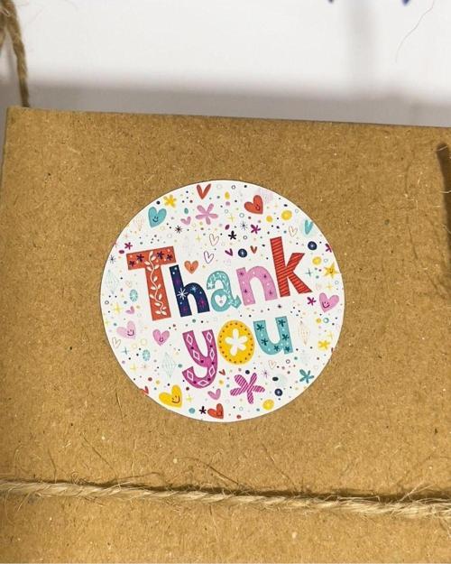 Thank You Yuvarlak Yapışkanlı Etiket Set 4 x 4 cm 106 Adet