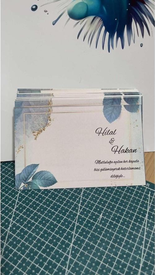 Söz,Kına,Nişan,Düğün Hatırası Hediyelik Kartı 15 x 9,5 cm 49 Adet