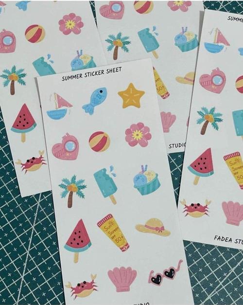 Summer Sticker Sheets 2 Parça