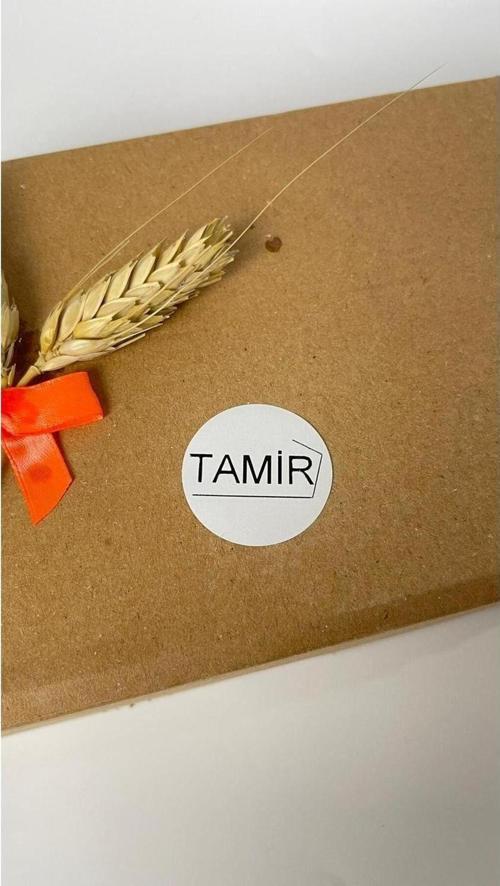 Tamir Yazılı Çizgili Yuvarlak Yapışkanlı Etiket 3 x 3 cm 150 Adet