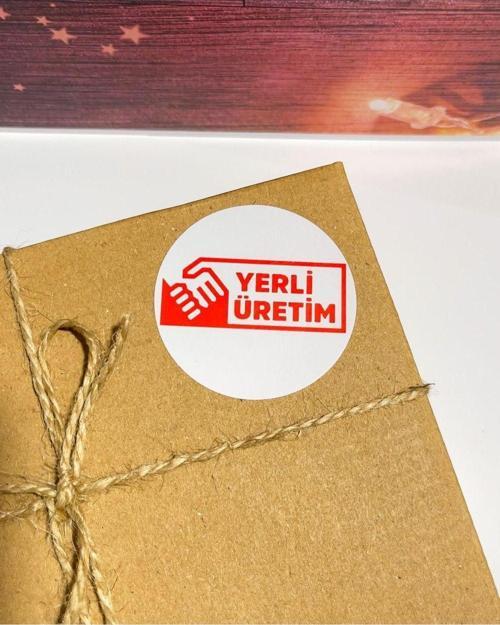 Yerli Üretim Yazılı Yuvarlak Yapışkanlı Etiket 5 x 5 cm 100 Adet