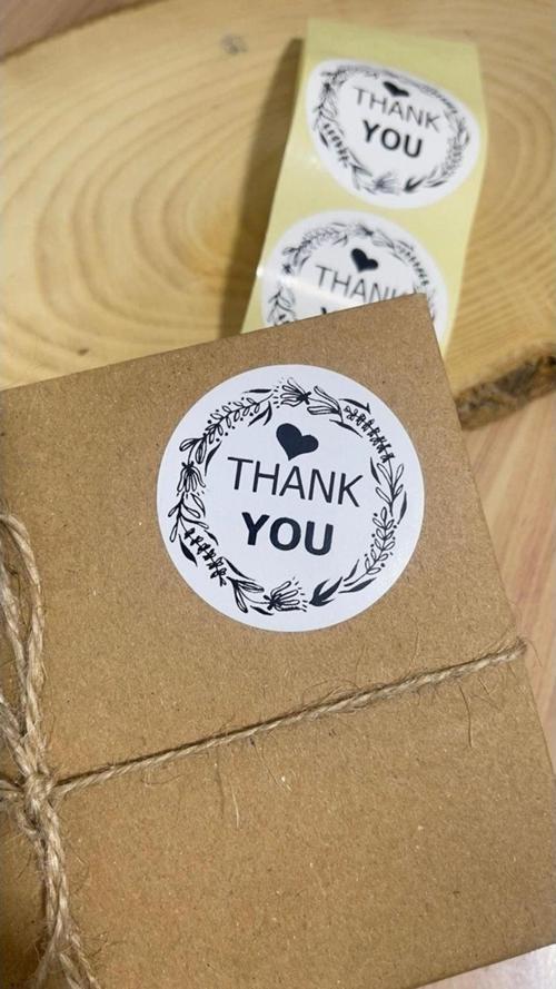 Thank You Çerçeveli Yuvarlak Yapışkanlı Etiket 5 x 5cm 100 Adet