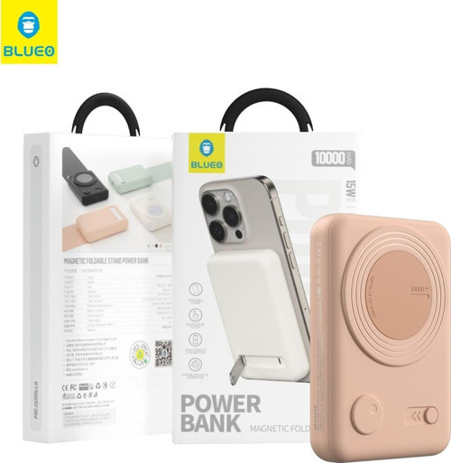 Magsafe Kablosuz Şarj Standlı 10000 Mah Powerbank Pembe