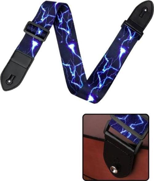 SR-11BL Gitar Omuz Askısı Mavi Renk Desenli Uzunluk 90-143 cm