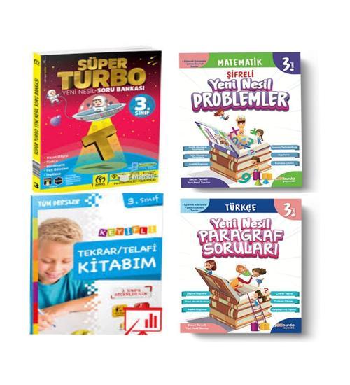 3. Sınıf Süper Turbo Soru Bankası+ Yeni Nesil Paragraf+ Matematik Soruları Ve Tekrar Telafi Kitabım
