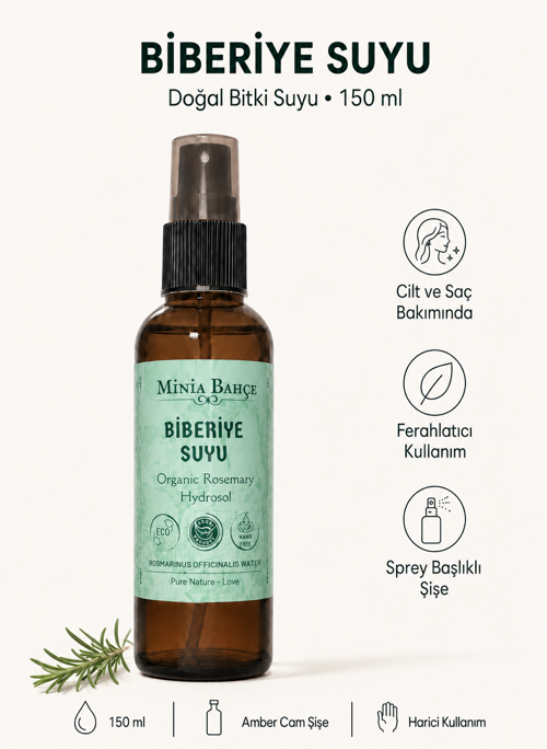 Biberiye Suyu – 150 ml | Saf ve Katkısız Biberiye Hidrosolü