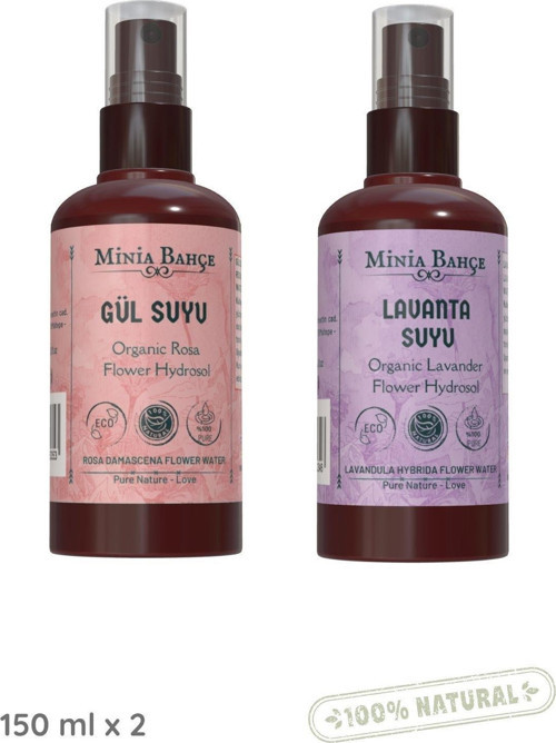 Organik Lavanta Ve Gül Suyu(1.maya), %100 Doğal, Yağlı, 150mlx2