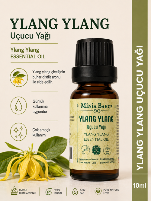 Ylang Ylang Uçucu Yağı – 10 ml | Saf ve Katkısız Bitkisel Uçucu Yağ