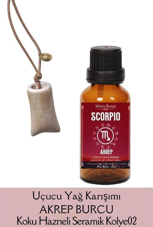 Akrep Burcu - Scorpio, Uçucu Yağ Karışımı, 10ml & Koku Hazneli Kolye02