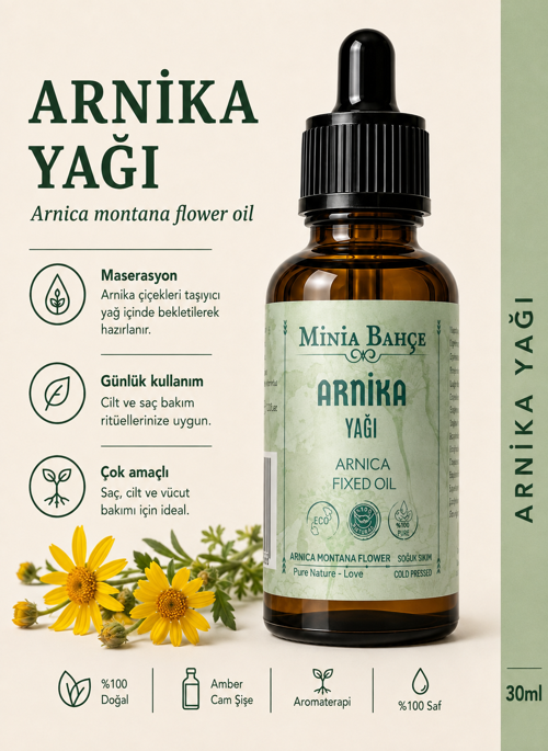 Arnika Yağı – 30 ml | Bitkisel Arnika Bakım Yağı