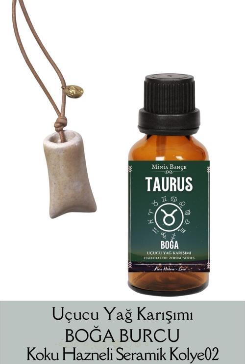 Boğa Burcu - Taurus, Uçucu Yağ Karışımı, 10ml, & Koku Hazneli Kolye02