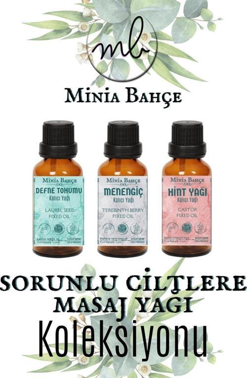 Defne Tohumu Sabit Yağı, Menengiç Sabit Yağı, Hint Sabit Yağı, 20'şer Ml. 3 Adet, %100 Saf