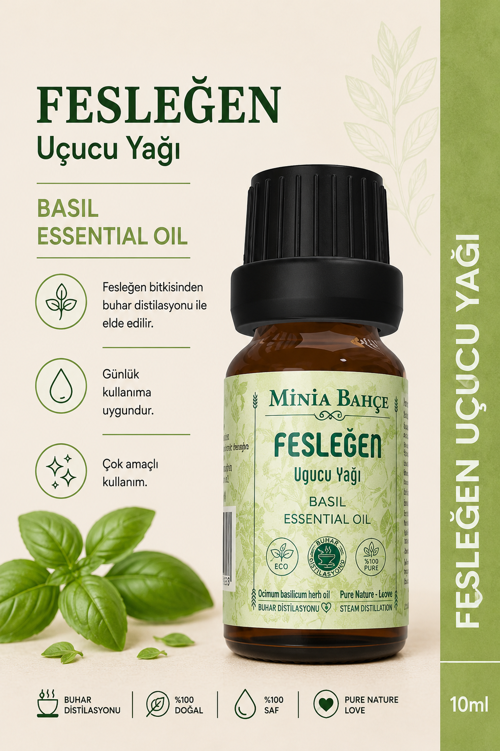 Fesleğen (Tulsi) Uçucu Yağı – 10 ml | Saf ve Katkısız Bitkisel Uçucu Yağ
