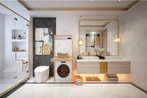 Ahşap-Banyo Dolabı Çamaşır Makinesi Dolabı Kurutma Makinesi Dolabı Çekmeceli