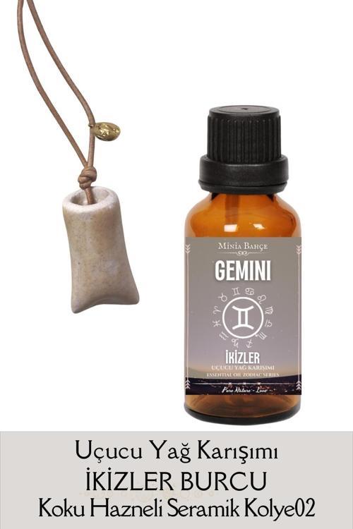 Ikizler Burcu - Gemini, Uçucu Yağ Karışımı, 10ml, & Koku Hazneli Kolye02