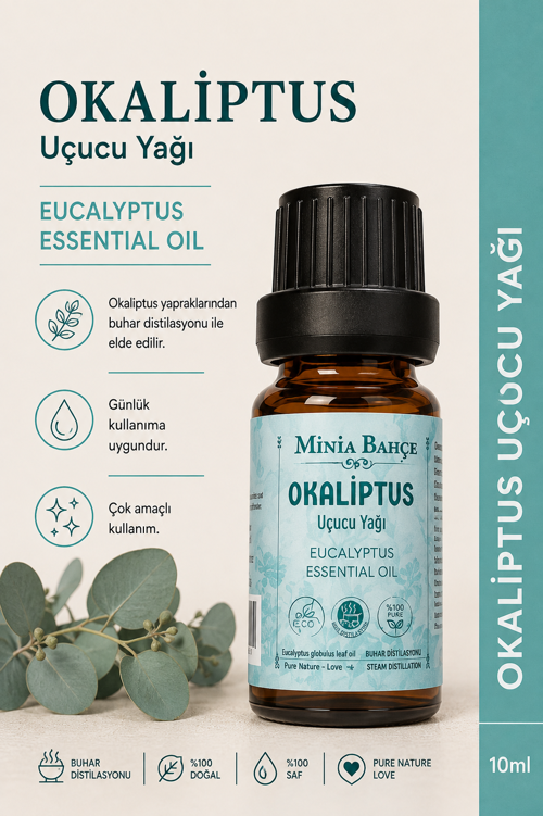 Okaliptüs Uçucu Yağı – 10 ml | Saf ve Katkısız Bitkisel Uçucu Yağ