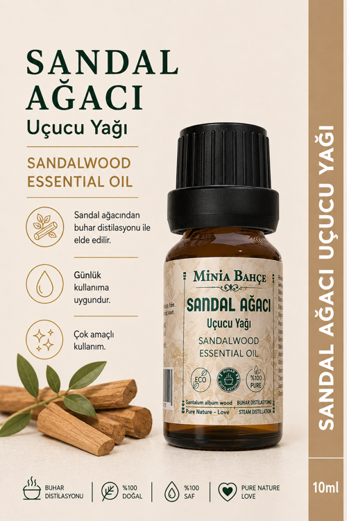 Sandal Ağacı Uçucu Yağı – 10 ml | Saf ve Katkısız Bitkisel Uçucu Yağ