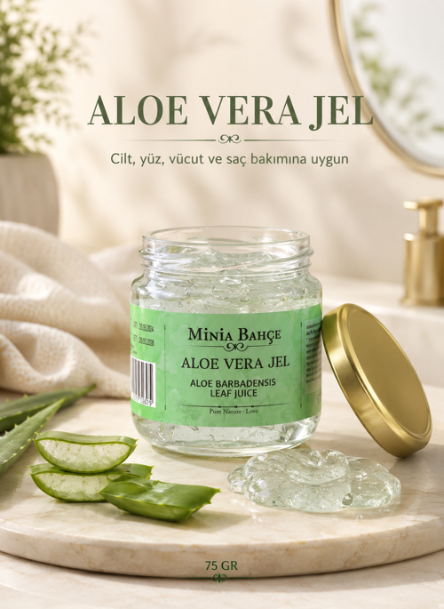 Aloe Vera Jel – 75 g | Yüz, Vücut, Saç ve Saç Derisi İçin Günlük Bakım