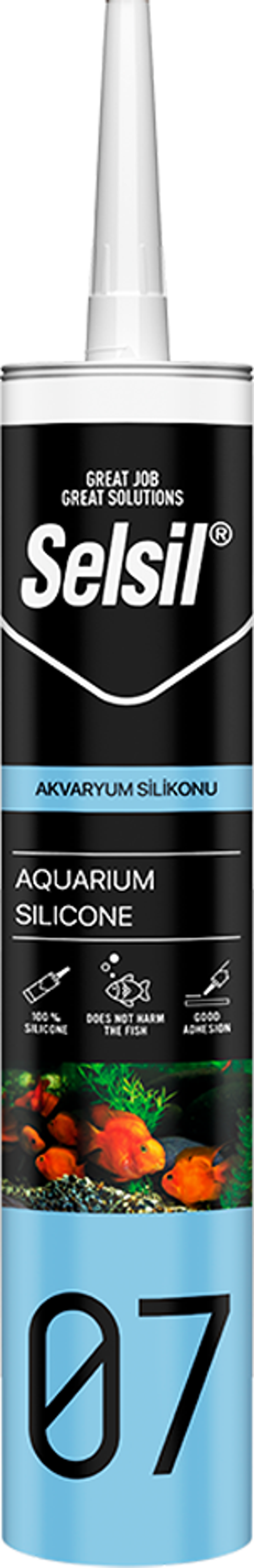 Selsil Akvaryum ve Cam Yapıştırma Silikonu Renksiz 280 ml 25'li Paket