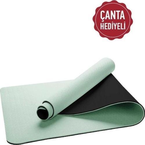 Ekolojik 6mm TPE Yoga Matı Pilates Minderi Açık Yeşil