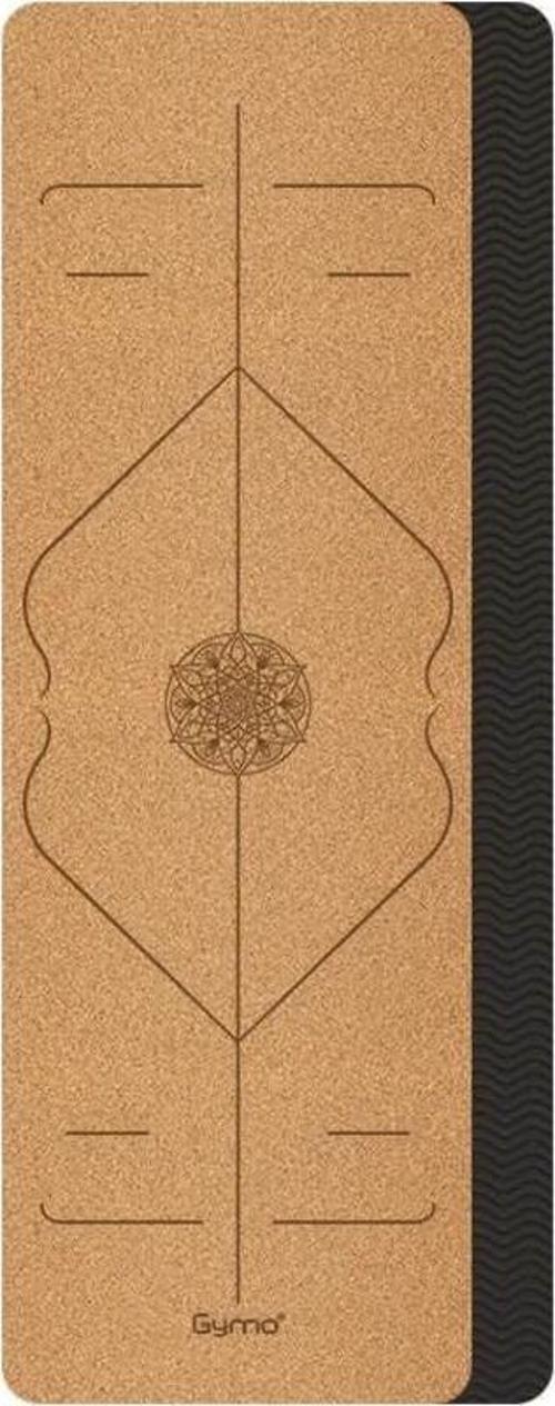 Pro Series Hizalamalı 5mm Doğal Mantar Cork Yoga Matı Pilates Minderi