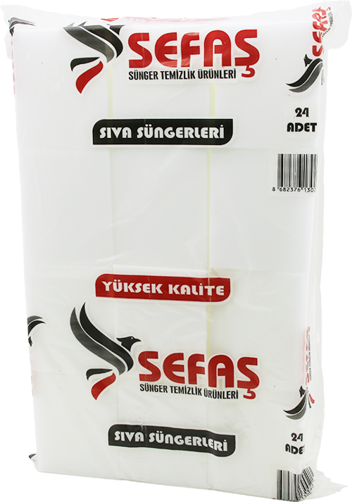 Beyaz Sıvacı Süngeri Büyük Boy 18,5x13,5x5 cm 24'lü Paket