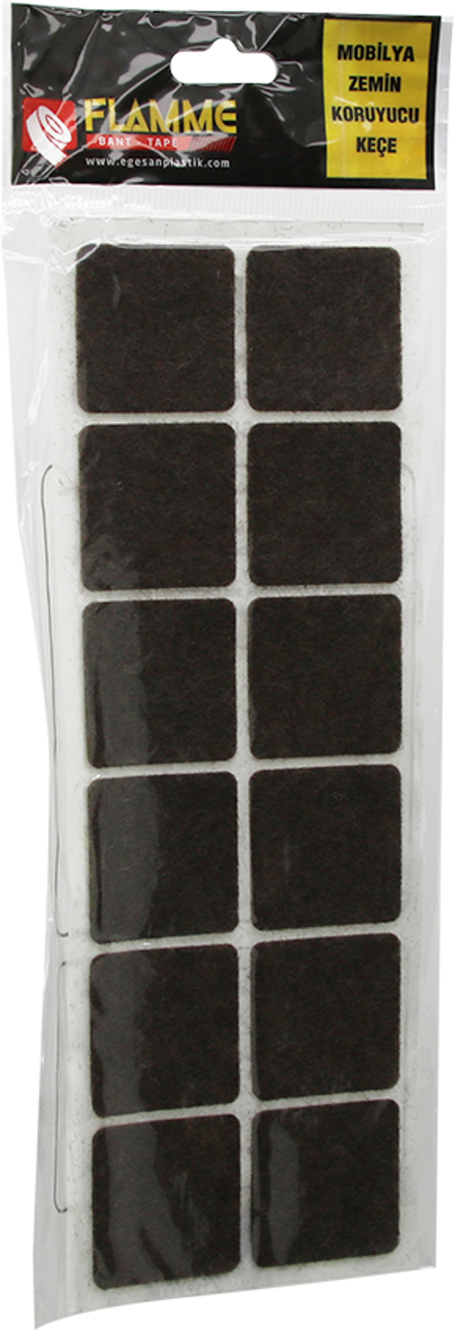 Yapışkanlı Mobilya Keçesi Kare 38x38 mm 12 Adet 25'li Paket