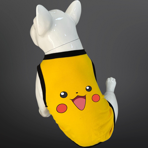 Kedi & Köpek Kıyafeti - Pikachu Surat Baskılı Sarı Atlet
