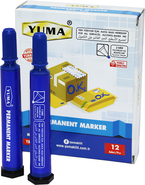 Koli İşaretleme Kalemi Mavi Renk 12'li Paket