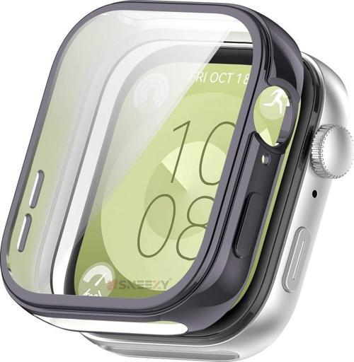 Huawei Watch Fit 3 Uyumlu Yumuşak Silikon 360 Tam Koruma Kasa ve Ekran Koruyucu