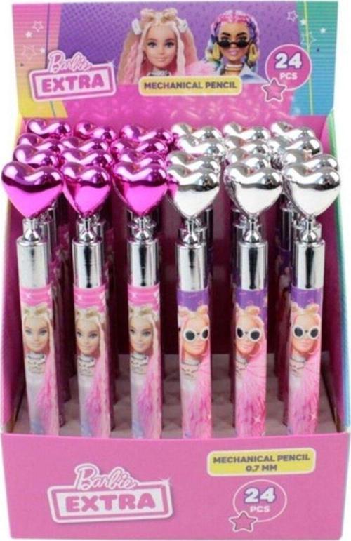 Versatil Kalem 0,7 Mm (Mekanik Kurşun Kalem) Barbie Kalp Başlıklı B-8036 (24 Lü Paket)