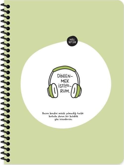 Hisli Şeyler Stickerli Not Defteri Dinlenmek İstiyorum 16,5X22,5 Cm 80 Yaprak Kareli 500539-99