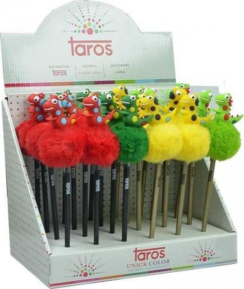 Unick Color Kurşun Kalem Dinazor Tepeli Pon Pon 7771 (24 Lü Paket)