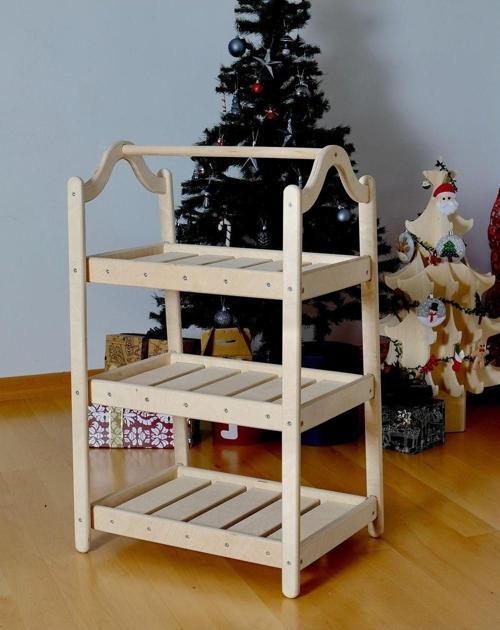 Montessori Çocuk Dolabı | Raflı Dolap | Açık Elbise Dolabı Gardrop | Ahşap Raf Dolap