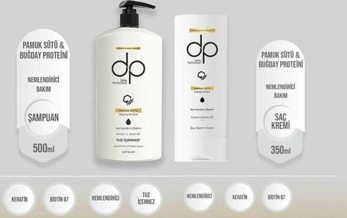 Pamuk Sütü Buğday Proteini 500 Ml Tuzsuz Şampuan -Pamuk Sütü Buğday Proteini Saç Bakım Kremi 350 Ml