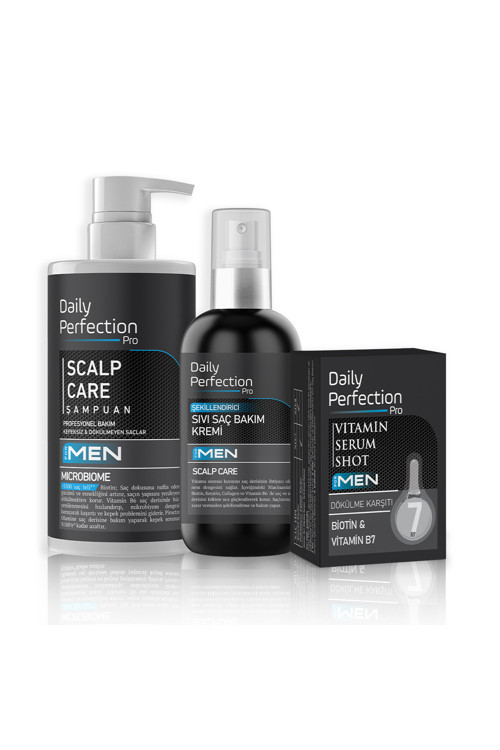 Scalp Care Saç Bakım Seti Erkeklere Özel (Şampuan-Şekillendirici Sıvı Saç Bakım Kremi-Vitamin Shot)