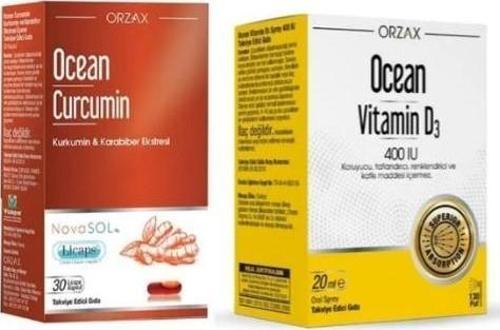 Curcumin 30 Kapsül + Vitamin D3 400 Iu 20ml Ikili Set