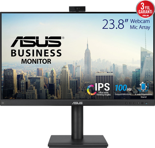 23.8" IPS BE249QFK 5MS 100HZ HDMI-DP Web Kameralı Pivot Kurumsal Monitör 1920x1080