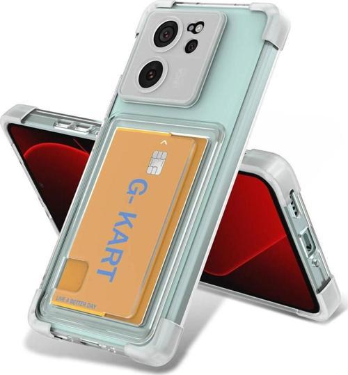 Xiaomi Mi 13T Kılıf Airbag Tasarımlı Şeffaf Kartlıklı Zore G-Kart Kapak