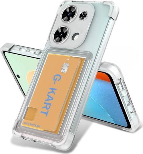 Xiaomi Redmi Note 13 Pro 4G Kılıf Airbag Tasarımlı Şeffaf Kartlıklı Zore G-Kart Kapak