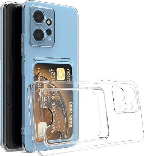 Xiaomi Redmi Note 12 5G Kılıf Kartlıklı Şeffaf Zore Setra Clear Silikon Kapak