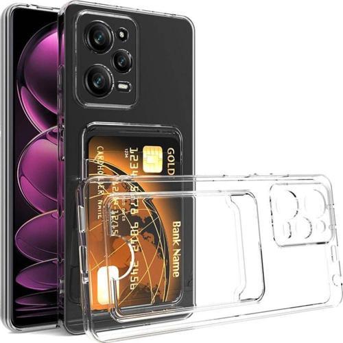 Xiaomi Redmi Note 12 Pro 5G Kılıf Kartlıklı Şeffaf Zore Setra Clear Silikon Kapak