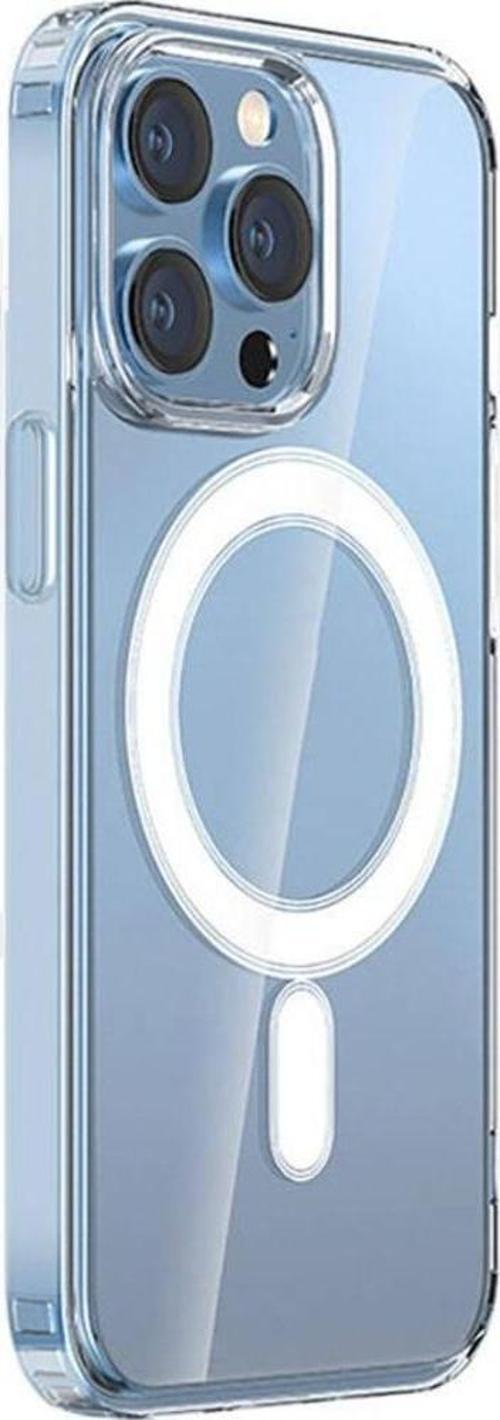 Apple iPhone 15 Pro Kılıf Magsafe Şarj Özellikli Şeffaf Sert PC Zore Embos Kapak